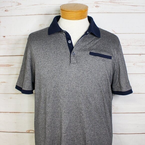 Banana Republic Luxury Touch Polo Short Sleeve Shirt Grey Blue XL Golf - Picture 7 of 7